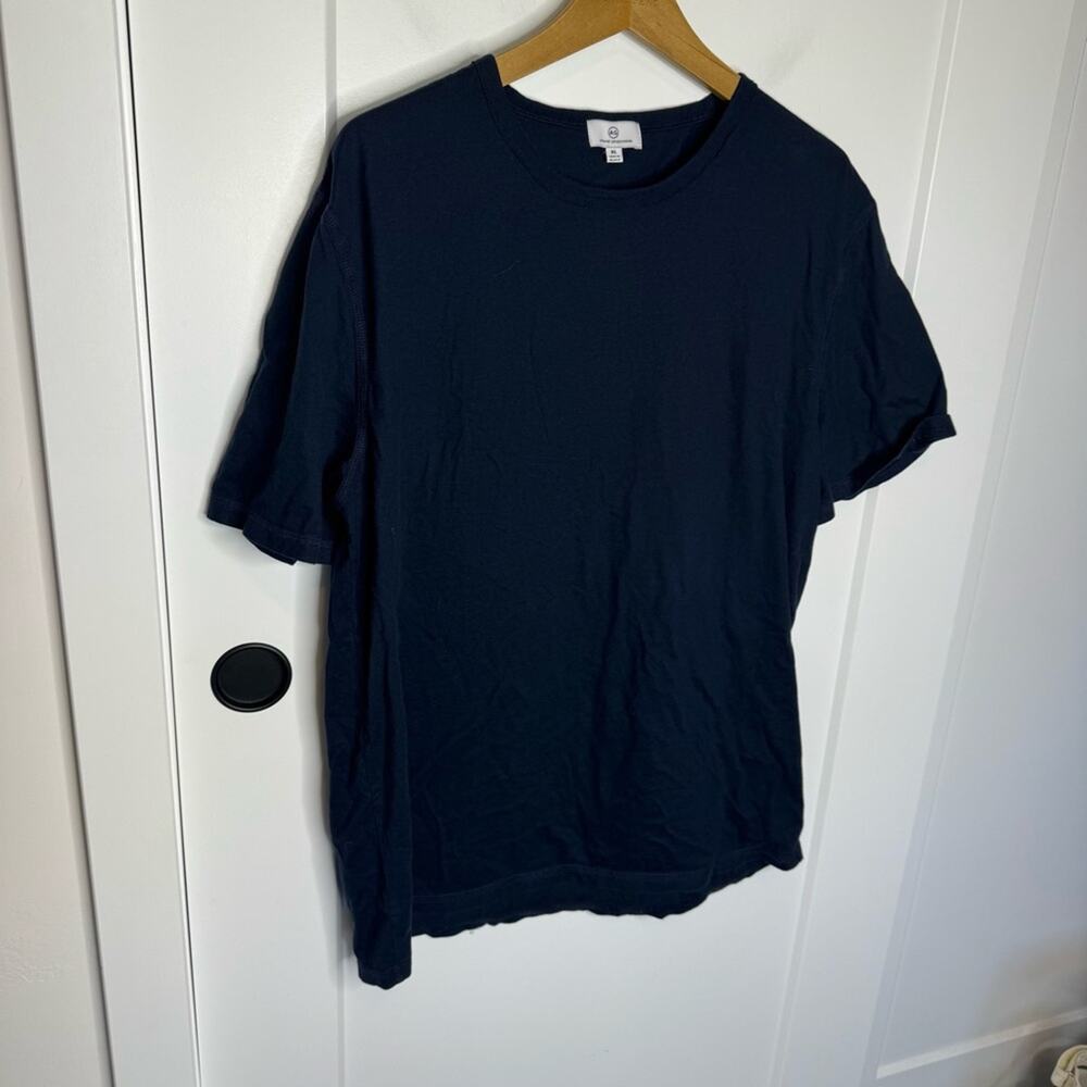 Adriano Goldschmied Navy Blue Crewneck Short Sleeve T-shirt Cotton Size XL - Picture 2 of 6